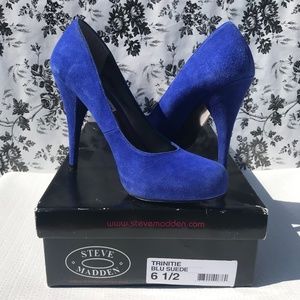 Steve Madden Trinitie Blue Suede Pumps